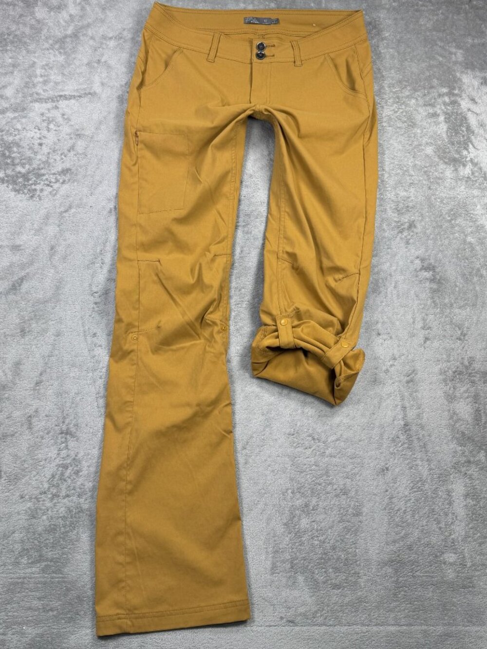 PRANA Halle Hiking Bootcut Pants Sz 10 Roll Up Rock Climbing Performance Stretch